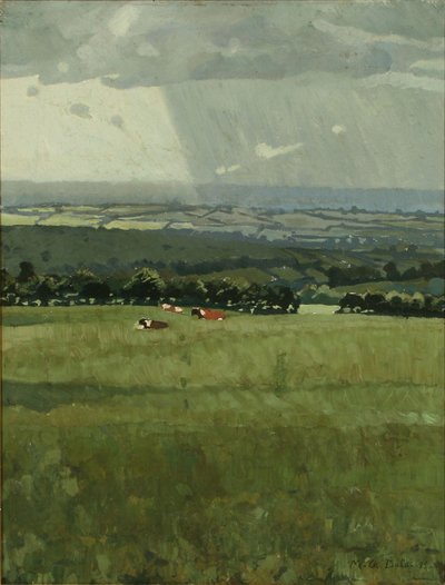 Uma paisagem de outono com gado em repouso de Charles Marie Dulac
