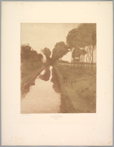 Conjunto de Paisagens: Paisagem, Placa 3, Nota, Morcego de Charles Marie Dulac
