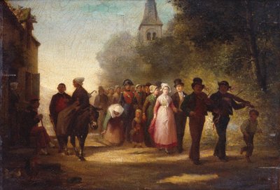O casamento da aldeia, 1872 de Charles Marie Lhuillier
