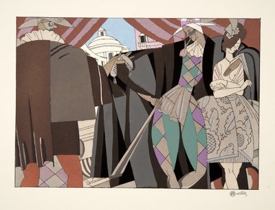 Comédia italiana, da Sports & Entertainment, pub. 1914 (estêncil) de Charles Martin