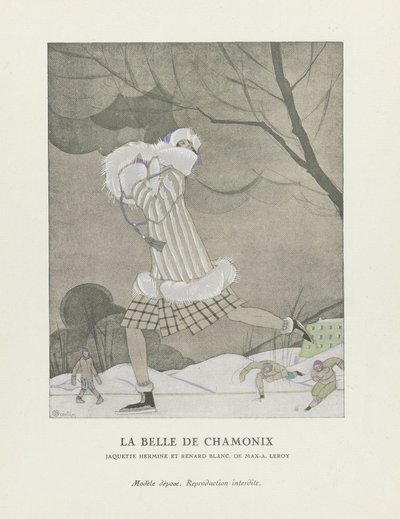 A Belle de Chamonix, pub. 1924 (estêncil) de Charles Martin