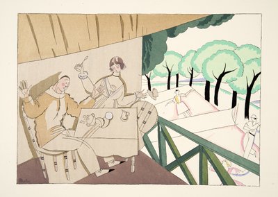Tênis, de Esporte e Lazer, pub. 1914 (estêncil) de Charles Martin