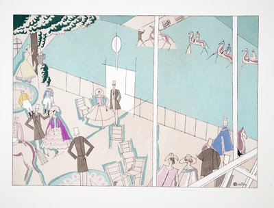 Corridas de Esporte e Lazer, pub. 1914 (estêncil) de Charles Martin