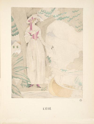Lété, de uma Coleção de Placas de Moda, 1922 (pochoir print) de Charles Martin