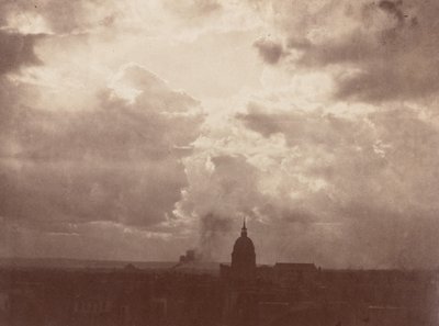 Estudo de nuvens sobre o Panteão, Paris, 1856 (foto) de Charles Marville