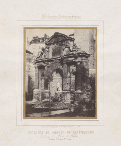 Fonte no Jardin du Luxembourg (Gruta de Marie de Medici) de Charles Marville