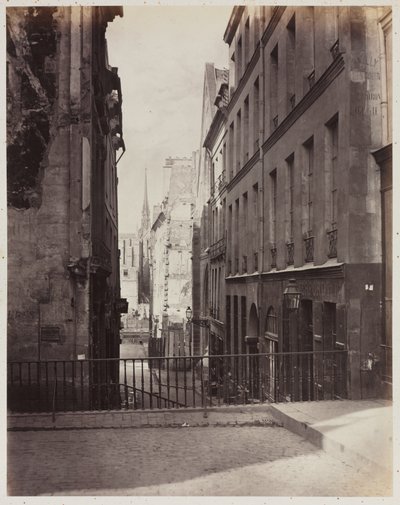 Rue Jean-de-Beauvais. Vista da Rue des Écoles em direcção ao Boulevard Saint-Germain, em obras de Charles Marville