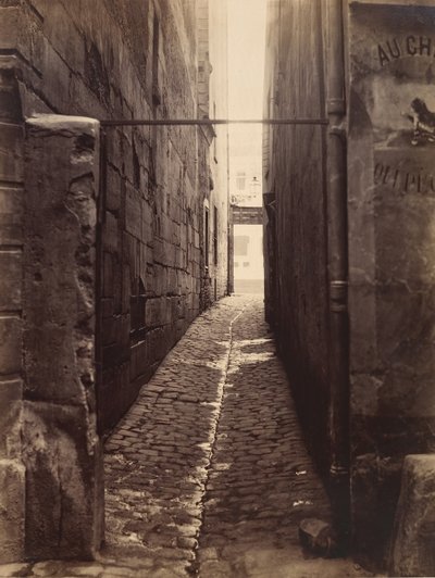 Rue du Chat-qui-Pêche da Rue de la Huchette, ca. 1868. de Charles Marville