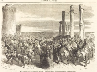 Les troupes Austro-Prussiennes entrante em Hambourg ... [metade superior] de Charles Maurand after Godefroy Durand