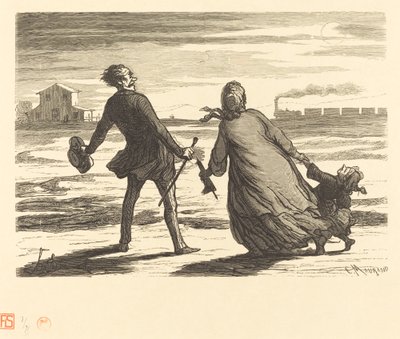 Tarde demais! de Charles Maurand after Honoré Daumier