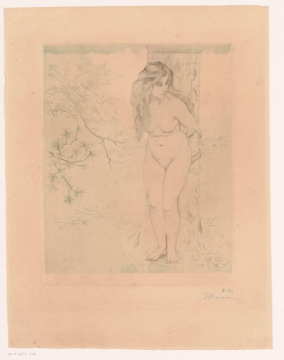 Eva encostada a uma árvore de Charles Maurin (signed by artist)