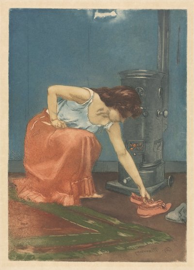 Os chinelos (gravura a cores e água-tinta) de Charles Maurin