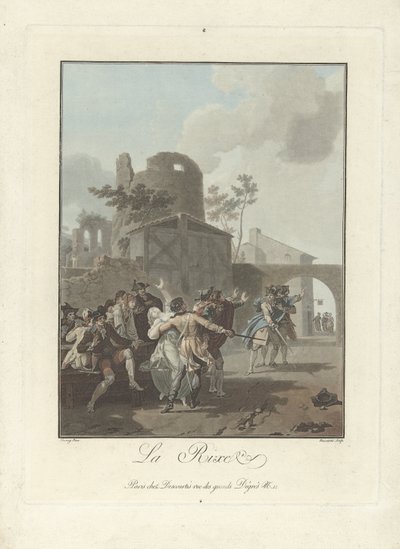 A disputa
La Rixe (título sobre o objecto) de Charles Melchior Descourtis