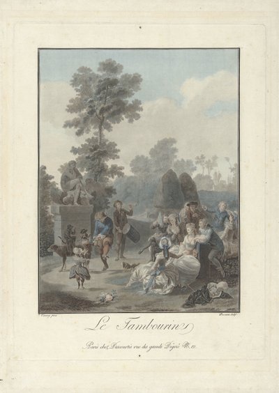 De tambores O Tambourine (título no objeto) de Charles Melchior Descourtis
