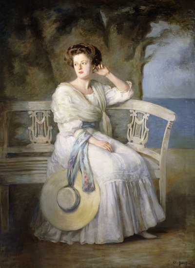 Retrato de uma senhora com vestido azul de Charles Mendelssohn Horsfall