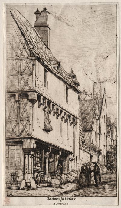 Uma antiga casa em Bourges, às vezes chamada de Casa do Músico de Charles Meryon