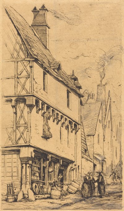Uma antiga casa em Bourges, chamada «A Casa do Músico» de Charles Meryon