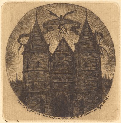 Antigo portão do Palácio da Justiça, Paris de Charles Meryon