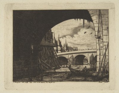 Arcada, Pont Notre-Dame, Paris, de «Águas-fortes de Paris» de Charles Meryon