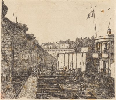 Estabelecimento de banhos frios de Chevrier, às vezes chamado de "Banhos Escolares") de Charles Meryon