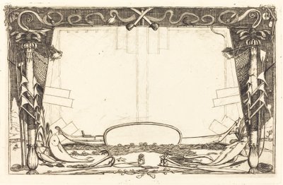 Couverture du "Voyage à la nouvelle Zélande" (Capa para o conjunto de gravuras intitulado "A Voyage to New Zealand") de Charles Meryon
