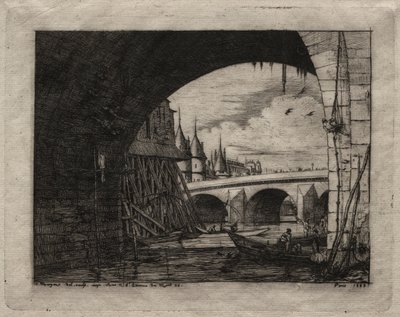 Gravuras de Paris: Um Arco da Ponte Notre Dame, 1853. de Charles Meryon