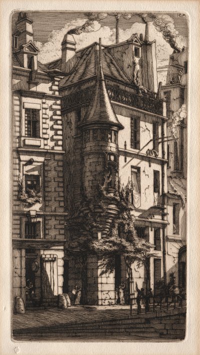 Gravuras de Paris: Casa com uma torre, Weavers Street, 1852. de Charles Meryon