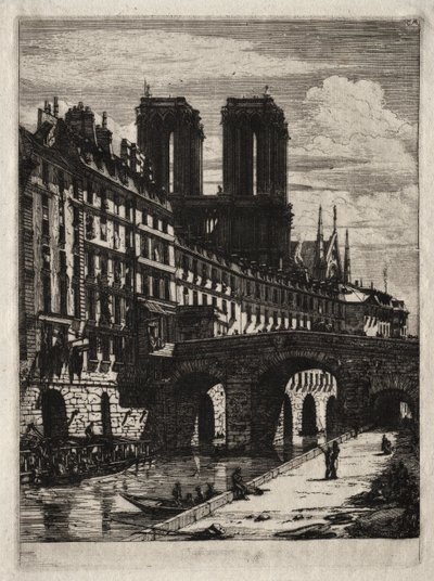 Água-forte de Paris: A Pequena Ponte de Charles Meryon