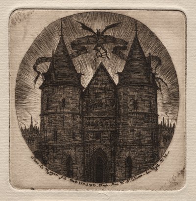 Gravuras de Paris: Antigo Portão do Palácio da Justiça de Charles Meryon