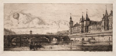 gravuras de Paris: a ponte de troca de Charles Meryon