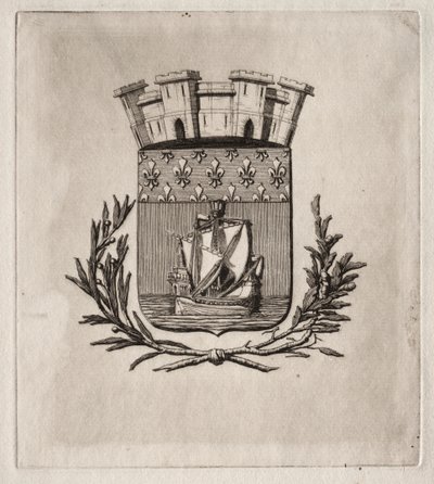 Água-forte de Paris: as armas simbólicas da cidade de Paris de Charles Meryon