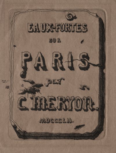 Gravuras de Paris: Página de rosto, 1852. de Charles Meryon
