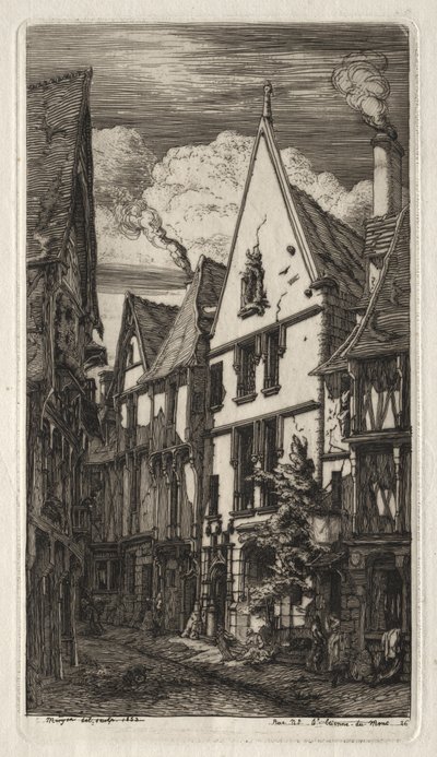 Água-forte de Paris: em Bourges de Charles Meryon