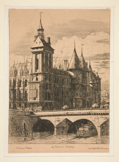 A torre do relógio, 1852 de Charles Meryon