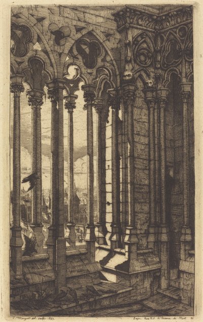 A Galeria de Notre Dame, Paris (Galeria de Notre Dame, Paris) de Charles Meryon