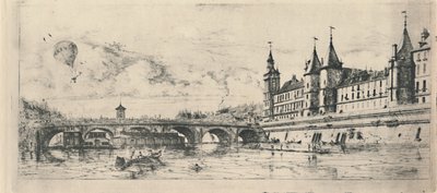 Le Pont-Au-Change 2º Estado, 6 18 x 13 116 Polegadas, 1854, 1927 de Charles Meryon