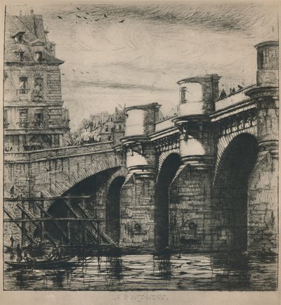 O 8º Estado de Pont-Neuf, 7.316 x 7 14 polegadas, 1853, 1927 de Charles Meryon