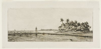 Oceania: Pesca, Perto de Ilhas com Palmeiras no Grupo Uea ou Wallis, 1845 de Charles Meryon
