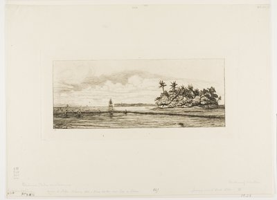 Oceania: Pesca, Perto de Ilhas com Palmeiras no Grupo Uea ou Wallis, 1845 de Charles Meryon