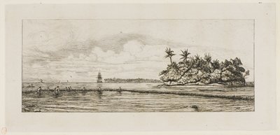Oceania: Pesca, Perto de Ilhas com Palmeiras no Grupo Uea ou Wallis, 1845 de Charles Meryon