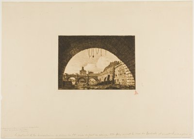 Pont-Neuf e a Samaritaine vistos sob o primeiro arco do Pont-au-Change, Paris de Charles Meryon