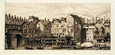 Porta da Cité, em finais do século XVII, Paris de Charles Meryon