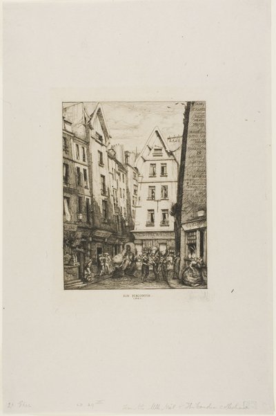 Rue Pirouette em Les Halles, Paris de Charles Meryon