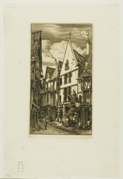 Rue des Toiles, Bourges de Charles Meryon
