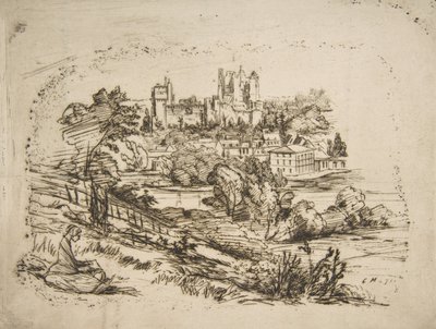 Ruínas do Château de Pierrefonds Ruínas do Château de Pierrefonds, depois de Viollet-le-Du..., 1858. de Charles Meryon