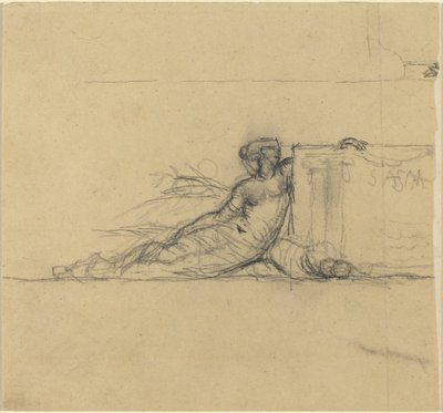Figura feminina sentada para "San Francisco" de Charles Meryon
