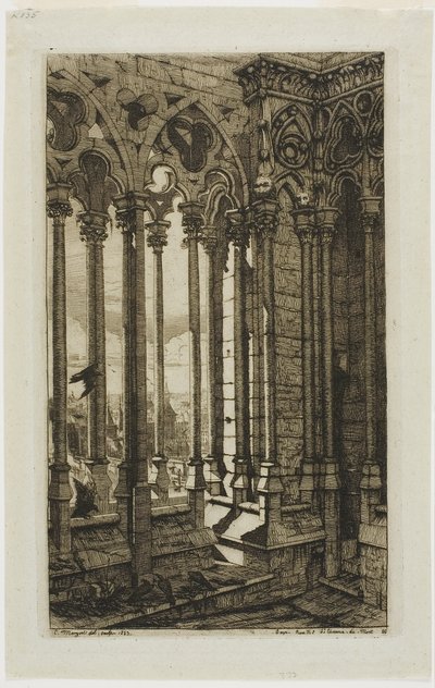 A Galeria de Notre-Dame, Paris de Charles Meryon