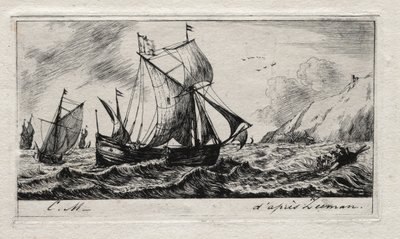 O Galliot de Jean de Vyl de Rotterdam de Charles Meryon