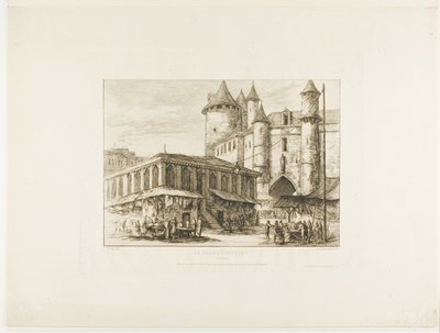 O Grand Châtelet, Paris, c. 1780, após um desenho anterior de Charles Meryon
