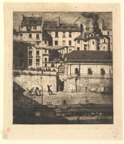 O necrotério, Paris La Morgue, 1854. de Charles Meryon